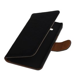 Case Lavé livre en cuir de style pour Galaxy J1 J100F Noir