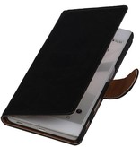 Housse en cuir lavé pour Sony Xperia Z4 mini Noir