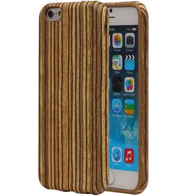 Las rayas verticales del caso de TPU para el iPhone de madera Look 6 / s Beige