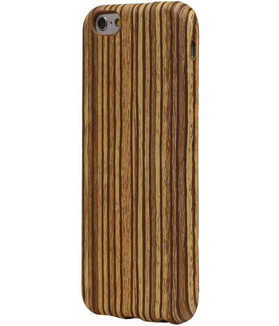 Vertical Stripes Wood Look TPU Cover for iPhone 6 / s Beige