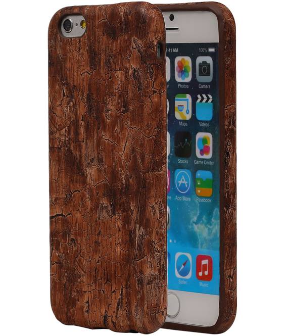 Wood Look Design TPU Cover for iPhone 6 / s Warm Brown