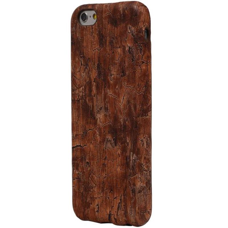 Schauen Wood Design-TPU für iPhone 6 / s Warm Brown