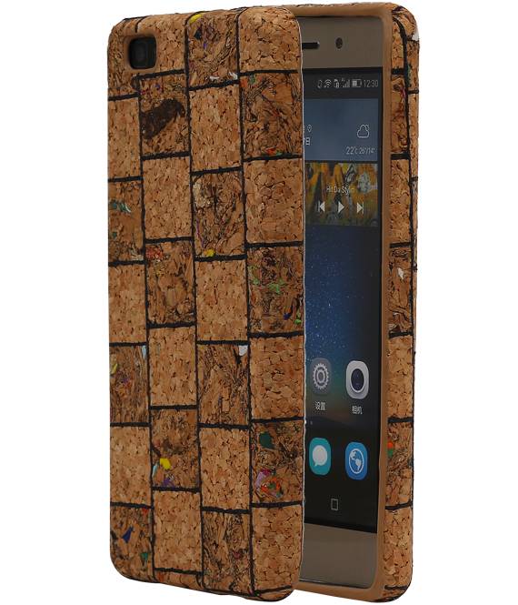 Cork Design TPU Cover for Huawei P8 Left Model B