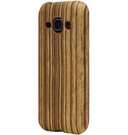 Las rayas verticales del caso de TPU Madera Busque Galaxy S6 Beige