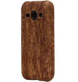 Mira Diseño de madera del caso de TPU para el Galaxy S6 G920F Brown