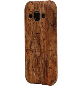 Mira Diseño de madera del caso de TPU para el Galaxy S6 G920F Luz