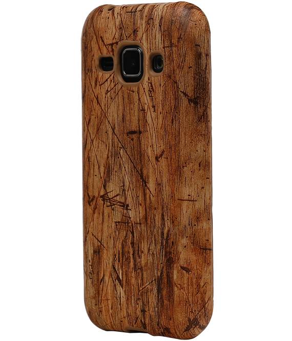 Wood Look Design TPU Cover for Galaxy S6 G920F Light Brown