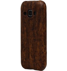 Schauen Wood Design TPU Fall für Galaxie S6 G920F BRUNETTE