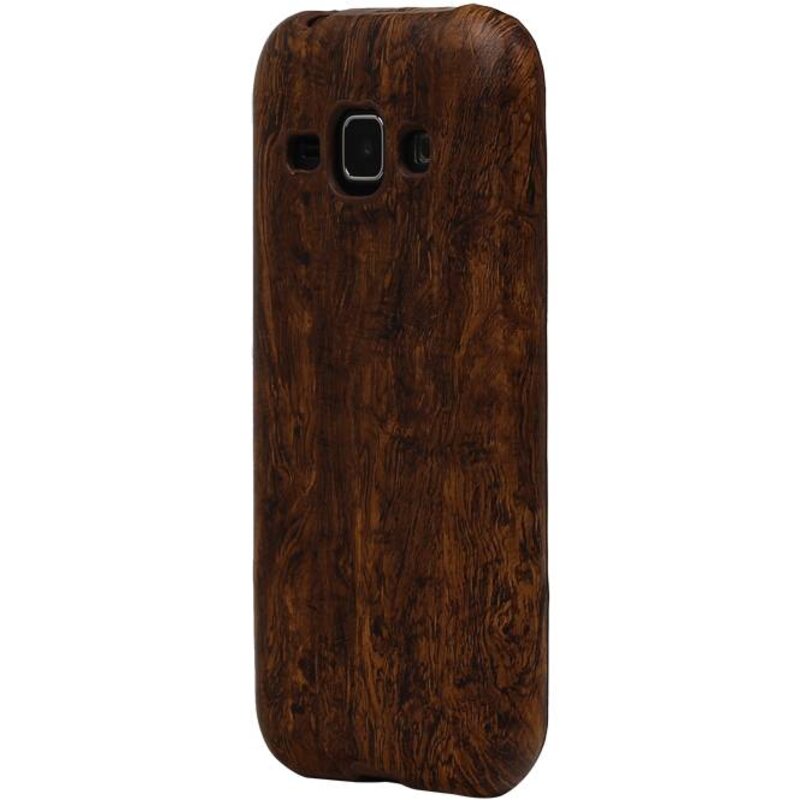Houtlook Design TPU Hoes voor Galaxy S6 G920F DonkerBruin