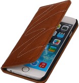 Gewaschene Ledermappe Kasten für iPhone 6 Brown
