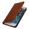 Lavado Funda carpeta de cuero para el iPhone 6 Brown