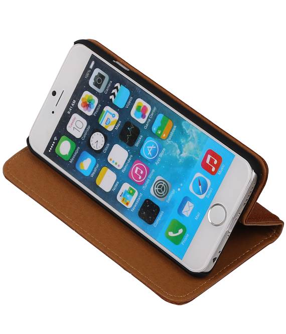 Gewaschene Ledermappe Kasten für iPhone 6 Brown