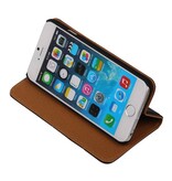 Gewaschene Ledermappe Kasten für iPhone 6 Schwarz