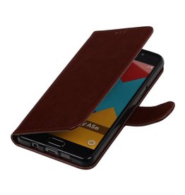 Case Style TPU Libro per Galaxy A5 (2016) A510F Brown