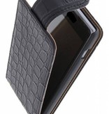 Classique Croco Flip pour Galaxy S4 mini-i9190 Noir