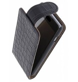 Classique Croco Flip pour Galaxy S4 mini-i9190 Noir