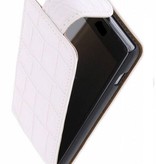 El caso del tirón de cocodrilo clásico para i9190 Galaxy S4 Mini Blanca