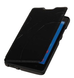 Caso Tipo EasyBook para Huawei Ascend G610 Negro