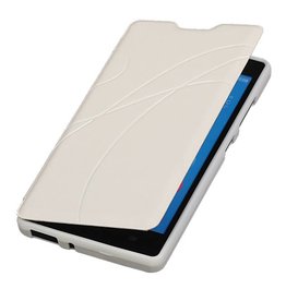 Caso Tipo EasyBook per Huawei Ascend G610 Bianco