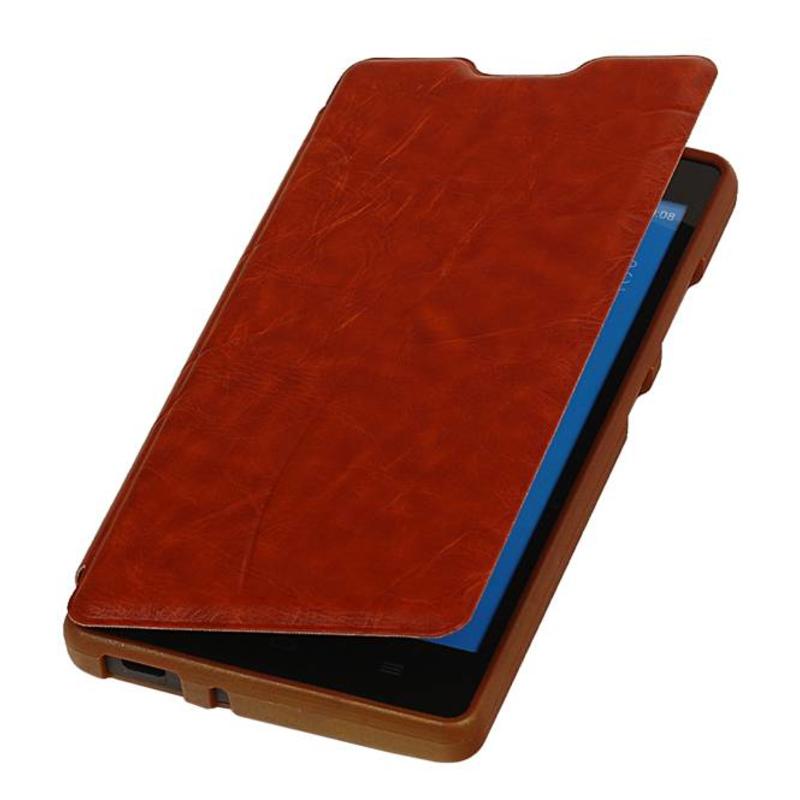 Easy Booktype hoesje voor Huawei Ascend G610 Bruin