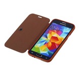 Caso Tipo EasyBook per Galaxy mini S5 G800F marrone