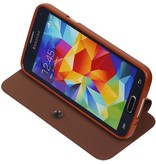 Caso Tipo EasyBook para Galaxy Mini S5 G800F marrone