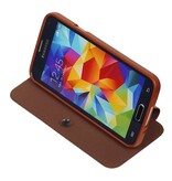 EasyBook type de cas pour Galaxy Mini S5 G800F marron