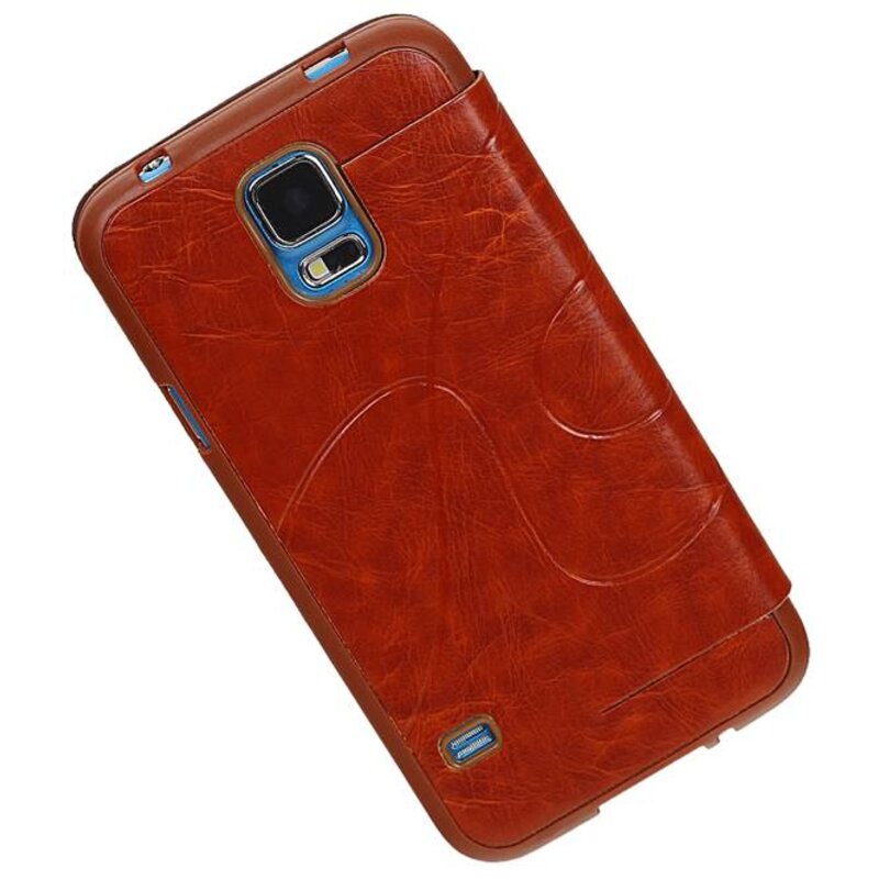 EasyBook type de cas pour Galaxy Mini S5 G800F marron