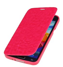Caso Tipo EasyBook para Galaxy S5 G800F Mini rosa