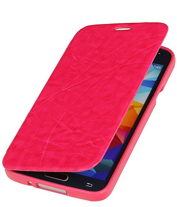 Caso Tipo EasyBook per Galaxy S5 G800F Mini Rosa