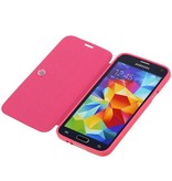 Caso Tipo EasyBook para Galaxy S5 G800F Mini rosa