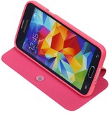 Caso Tipo EasyBook para Galaxy S5 G800F Mini rosa