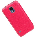 Easy Booktype hoesje voor Galaxy S5 mini G800F Roze