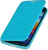 Caso Tipo EasyBook para Galaxy Mini S5 G800F turquesa