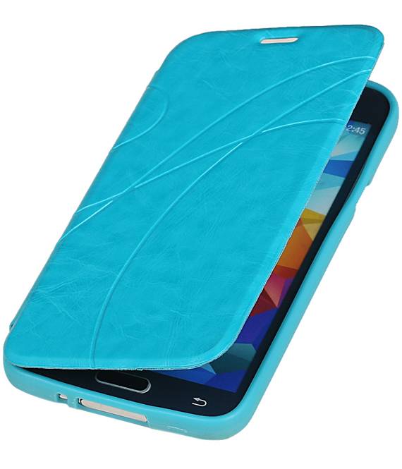 Caso Tipo EasyBook per Galaxy mini S5 G800F Turchese