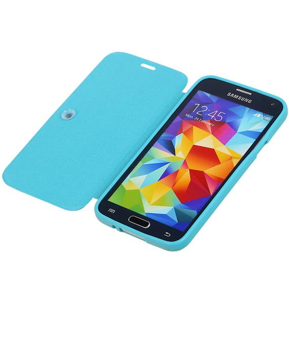 Easy Book Type Case for Galaxy S5 mini G800F Turquoise