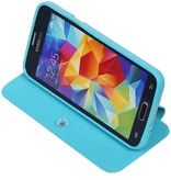 Caso Tipo EasyBook para Galaxy Mini S5 G800F turquesa