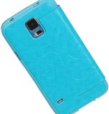 Easy Book Type Case for Galaxy S5 mini G800F Turquoise