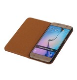 Washed Leer Map Hoes voor Huawei P8 Bruin