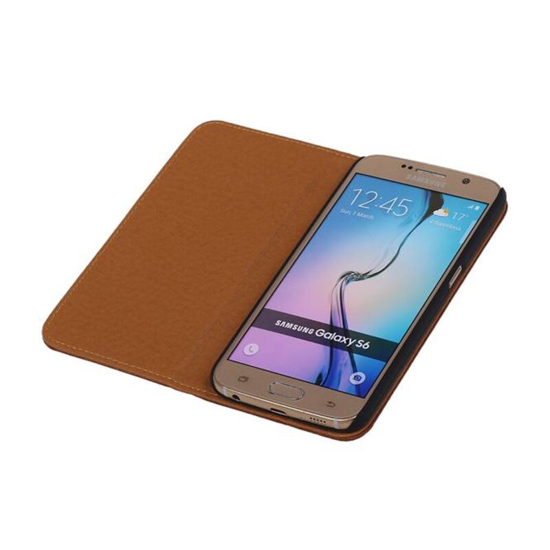 Washed Leer Map Hoes voor Huawei P8 Bruin