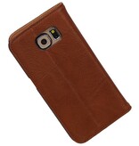 Washed Leer Map Hoes voor Huawei P8 Bruin