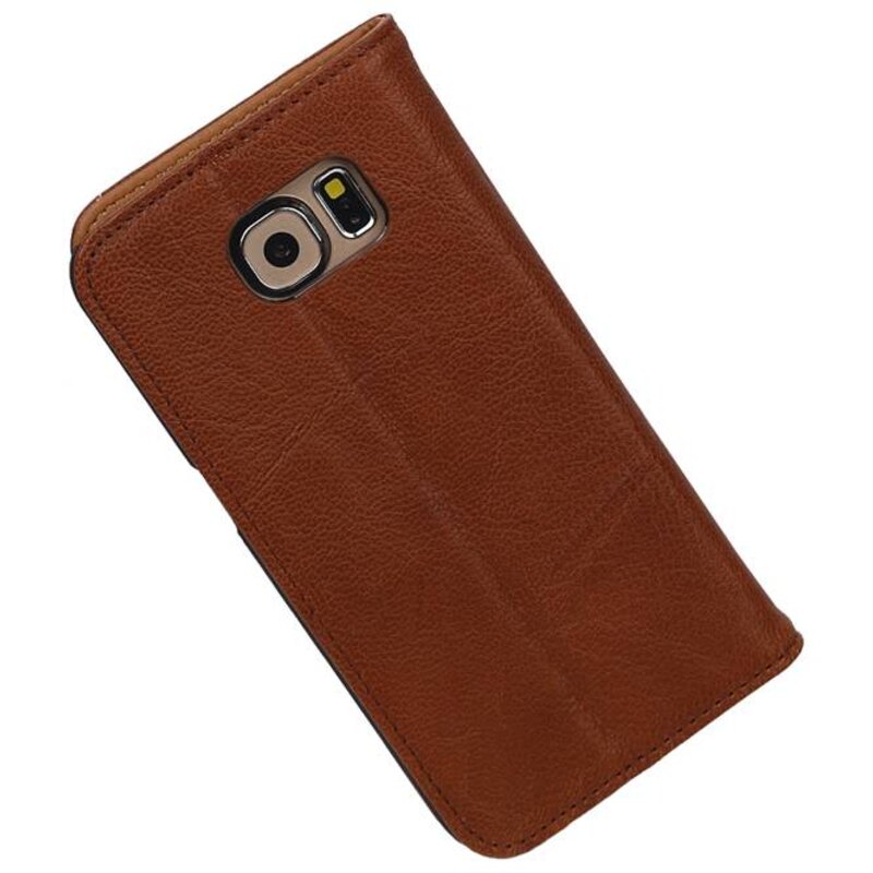 Washed Leer Map Hoes voor Huawei P8 Bruin