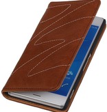 Washed Leather Map Case for Xperia Z3 Brown