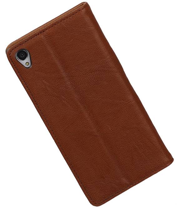 Washed Leather Map Case for Xperia Z3 Brown