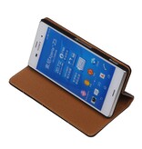 Etui Map en Cuir Lavé pour Xperia Z3 Noir