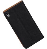 Washed Leather Map Case for Xperia Z3 Black