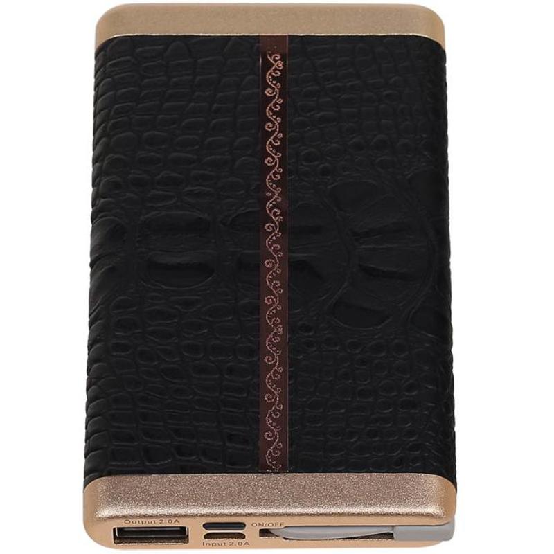 Batterie externe D610 avec câble iPhone intégré, 6000 mAh, noire