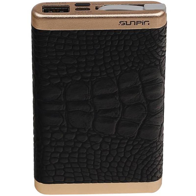 Batterie externe D610 avec câble iPhone intégré, 6000 mAh, noire