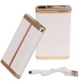 Power Bank D610 met ingebouwd iPhone kabel 6000mAh Wit