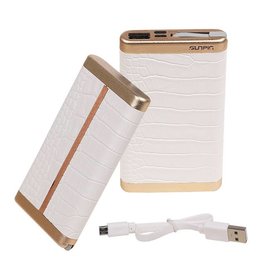 Banca di potere D610 con cavo integrato iPhone 6000mAh Bianco